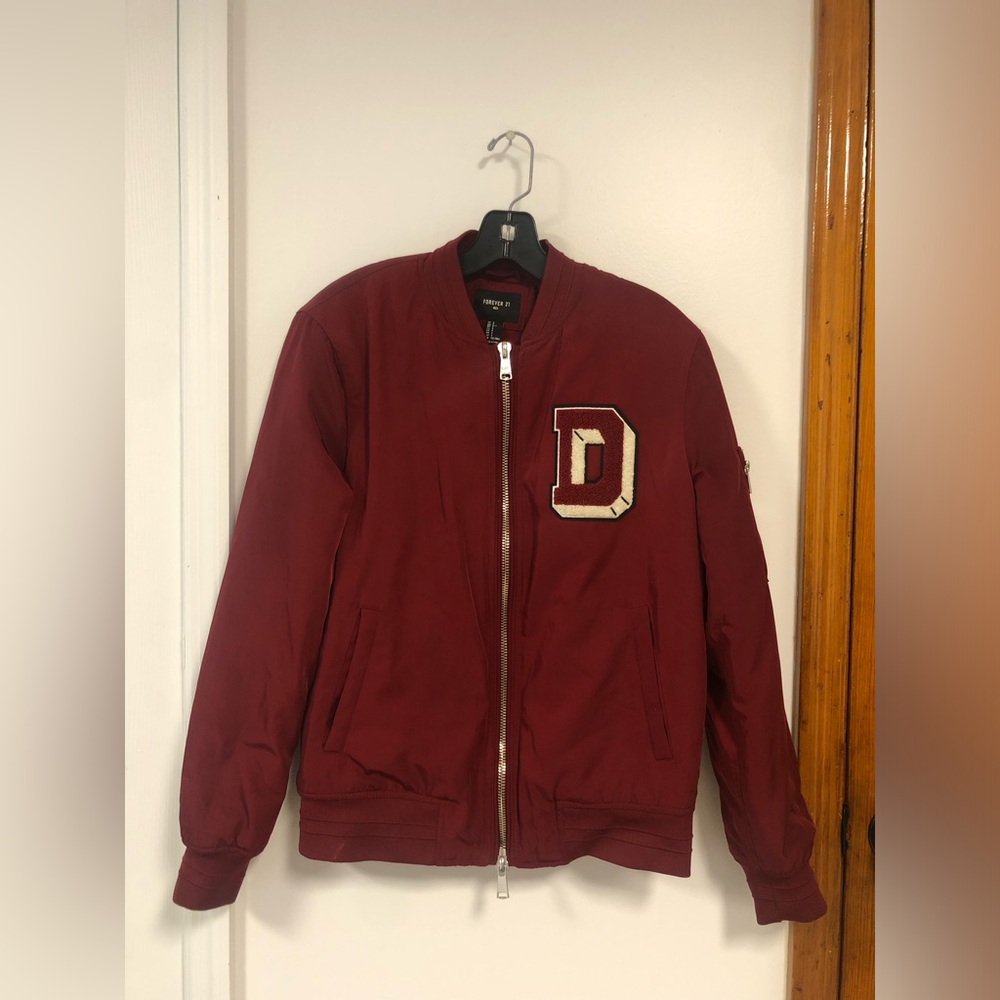Forever 21 Men's Bomber Jacket Size Small Color Red
